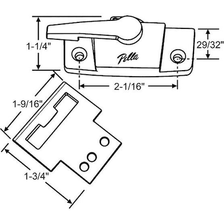 Strybuc Pella Double Hung Sash Lock 50-1376W